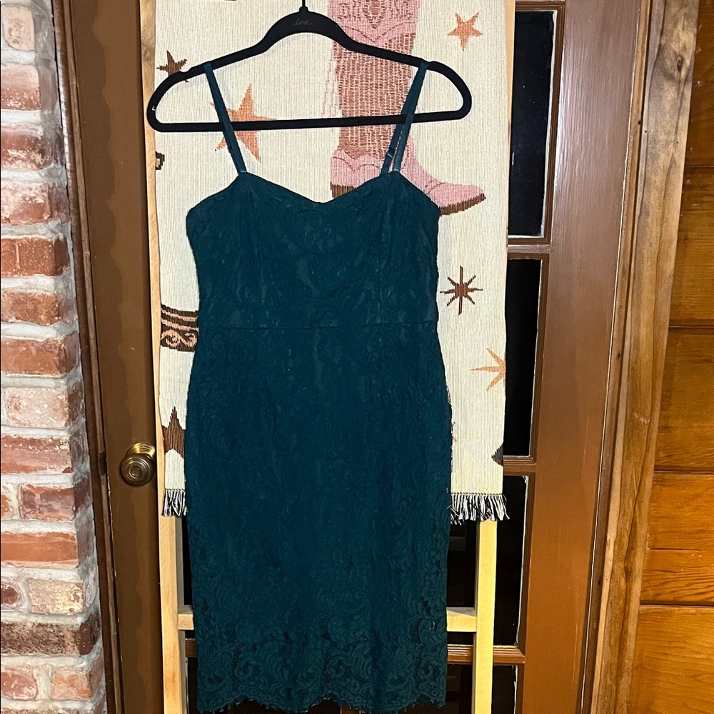 Lulu's Deep Teal Midi Dress